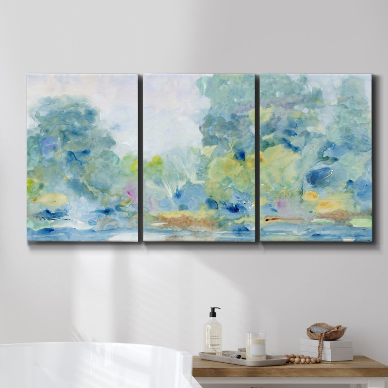 Claude Monet sur toile, reproduction de 3 pièces, H 27 po x l 54 po x P 2 po