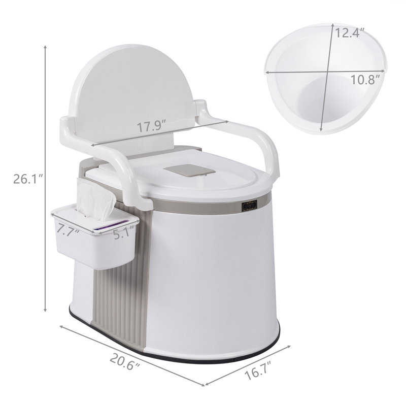 Ktaxon 5 Gallons GPF Round Chair Height Floor Mounted Kit (Seat Included)
