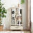 Lighted Glass Curio Display Cabinet With Adjustable Shelves, 2 Doors, 1 Drawer, And Anti-Tip Safety,  For Collectibles And Home Decor-1616273890