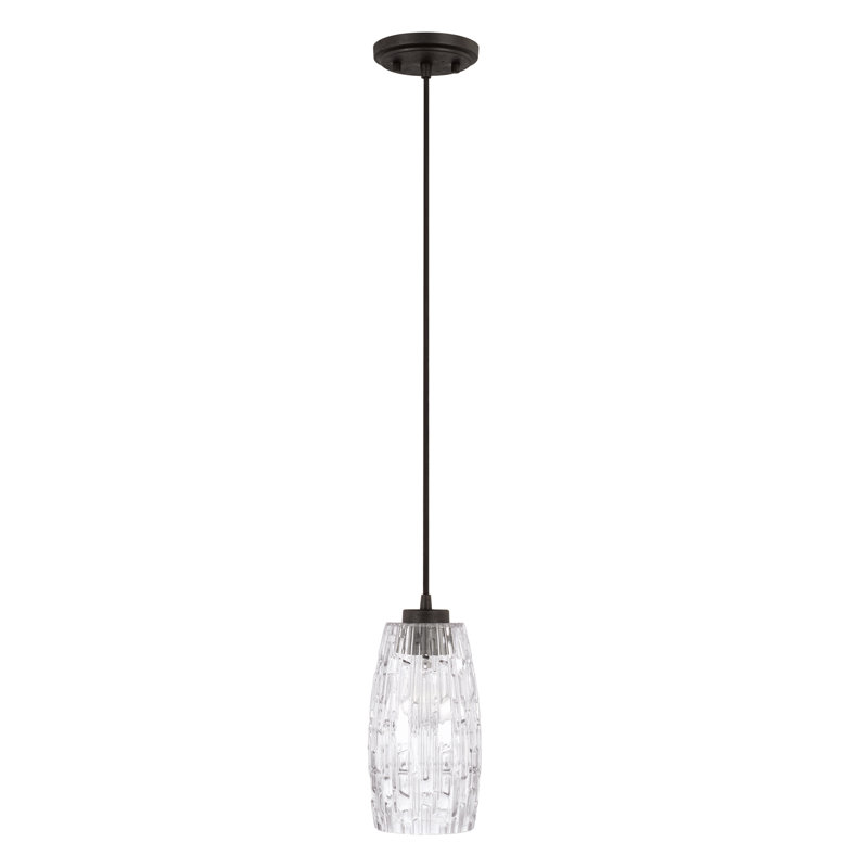 1 - Light Single Pendant, Black Iron