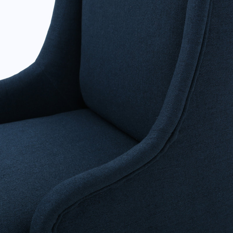 Chaise d'appoint à haut dossier, Tissu bleu marine