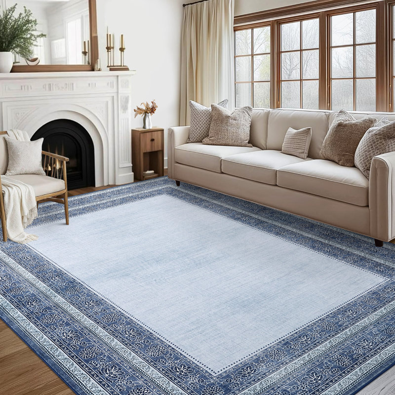 Washable Rugs for Living Room Abstract Area Rug Neutral Rugs Non Slip Carpet for Bedroom Nursery Dining Room Office Playroom
