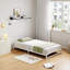Structure de lit basse - lit simple - plateforme en métal robuste de 6 pouces, sommier à matelas, aucun sommier requis, silencieux, blanc-1010848547-1010848549