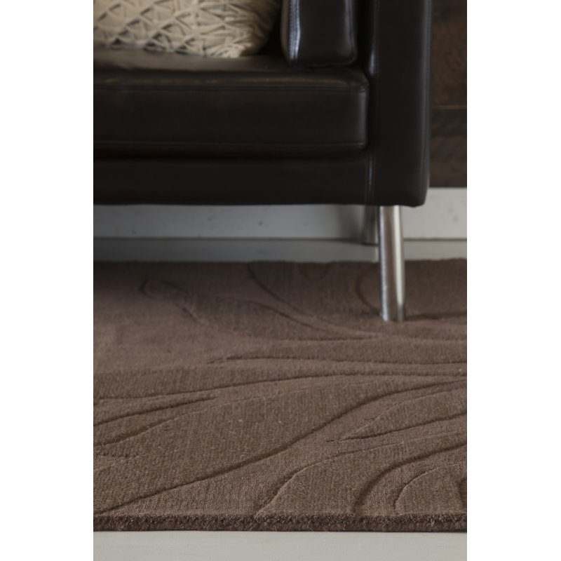 Worcester Hand-Tufted Wool Brown High Low Floral Modern Area Rug, Rectangle 5' x 7'