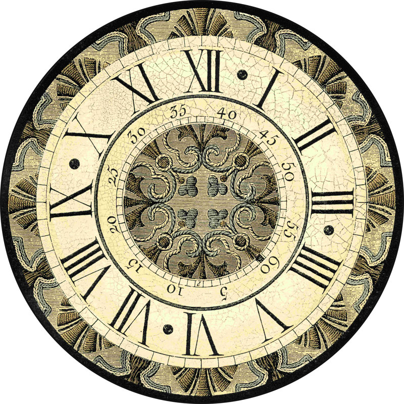 Horloge à motif rétro, H 12 po x l 12 po