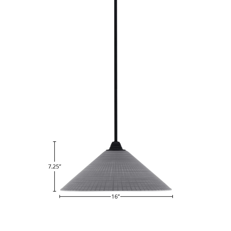 Paramount Stem Hung Pendant, Gray, 7.25" H x 16" W