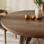 Table de salle à manger ronde en bois massif de couleur noyer avec base courbée artistique, table de salle à manger contemporaine jusqu'à 8 personnes-1566684601