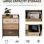 Commode 4 chambres - Tiroirs en tissu et structure de rangement en acier 3 avec plateau en bois d'érable brillant pour glacis