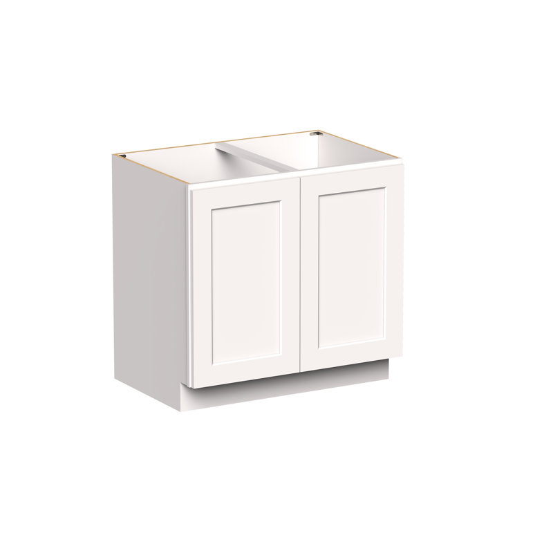 Armoire de base double pleine hauteur de style Shaker de DL Cabinetry (prête à assembler) l 36 po x H 34,5 po x P 24 po, 36