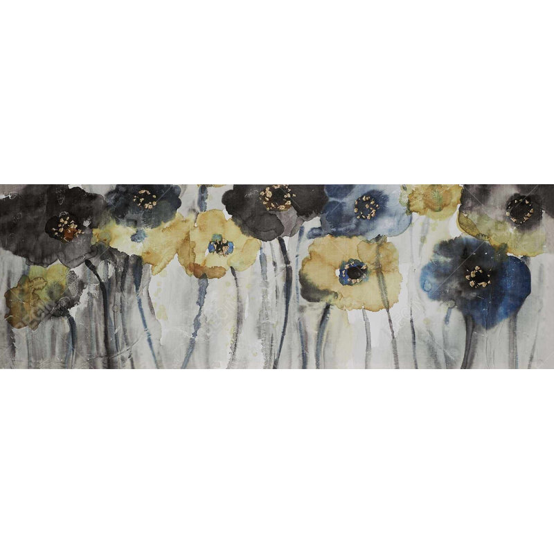 "Fleurs bleues et jaunes grises" sur