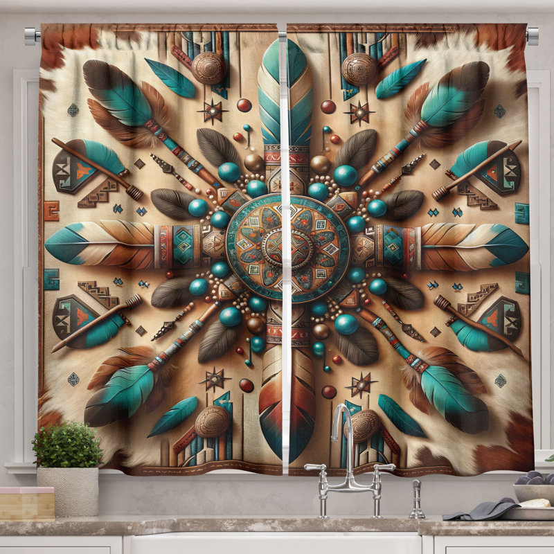 Rustic Kitchen Curtain, 55" W x 45" L