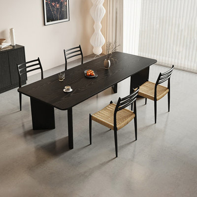 Carbonized solid wood table set