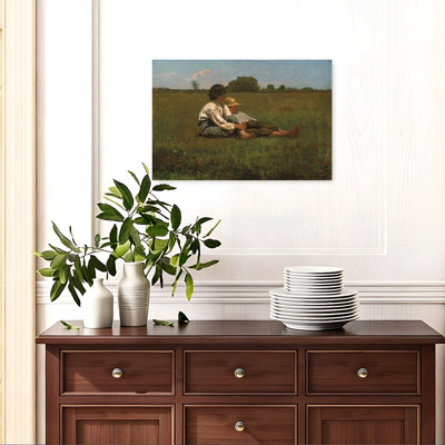 «Boy in a pasture», 1874, impression de paysage contemporain classique abstrait printemps
