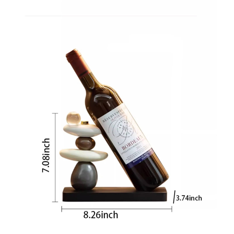 Support à vin de table Ashaki, Blanc / gris