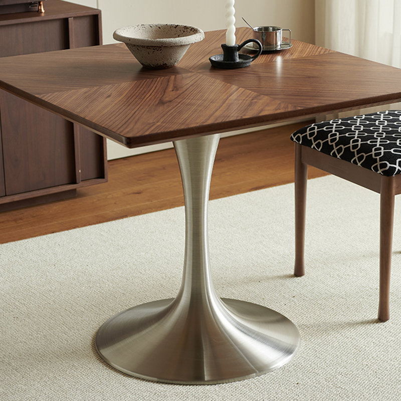 Table de salle à manger rectangulaire en acier inoxydable, H 29,53 po x L 39,37 po x l 39,37 po