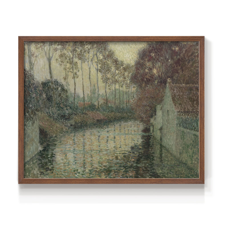 Paysages rétro-CCLxxi-reproduction encadrée, H 22 po x l 28 po, Noyer