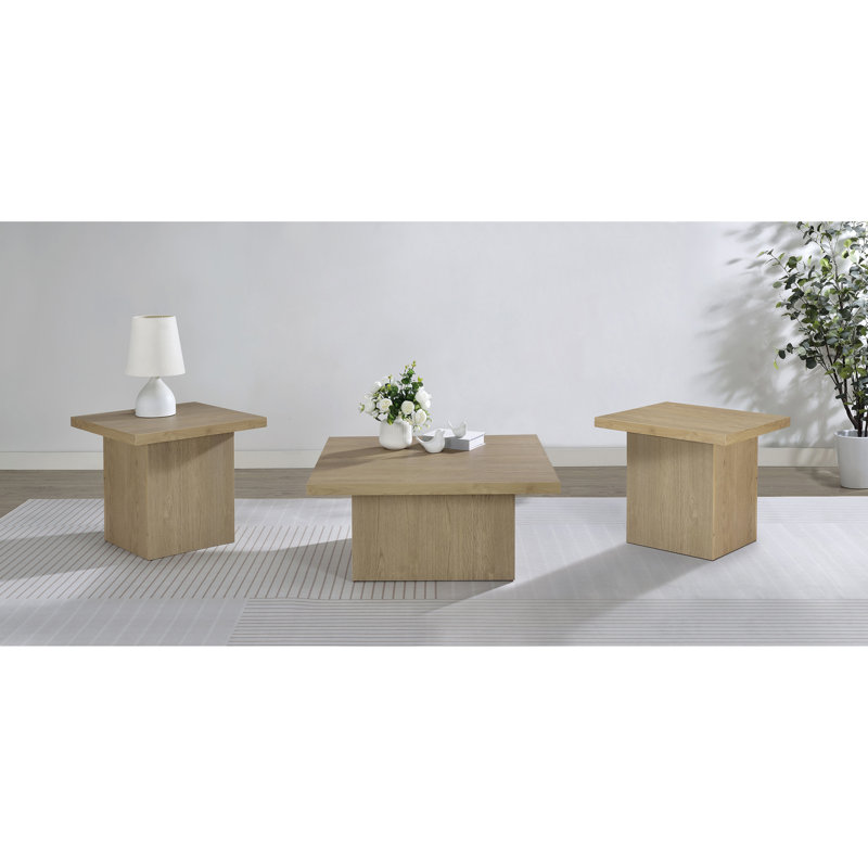 Eldridge Latte 3-piece Coffee Table Set, Latte