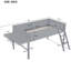 Lit mezzanine en bois avec bureau et DEL-1769510962
