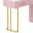 Pink Dressing Desk With Velvet Upholstery, 5 Spacious Drawers, Marble-Like Tabletop, Padded Chair, Gold Metal Accents And Installation Upholstered Vanity Sticker Top, Support, Left/Right Adjustable In-711041284