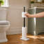 Porte-papier hygiénique sur pied, porte-papier hygiénique en marbre naturel avec rangement pour rouleau supplémentaire, décoration de style ferme moderne-79603407