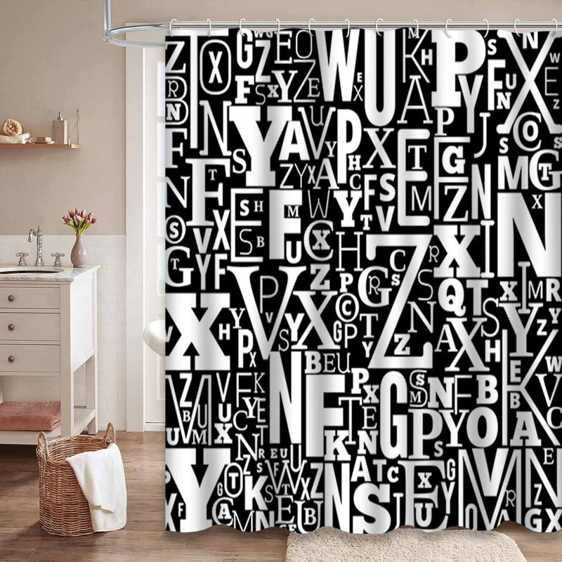 Rideau de douche Alphabet Shapes, L 72 po x l 84 po