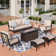 Outdoor Patio Conversation Set With Fire Pit Table & Optional Ottomans