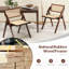 Ensemble de 2 chaises pliantes Bayou Breeze avec dossier en rotin tissé et structure en bois d'hévéa-1318593733