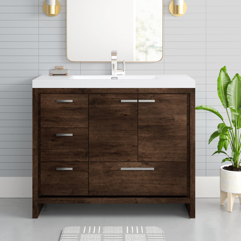Ensemble de meuble-lavabo simple autoportant moderne de 42 po Curly