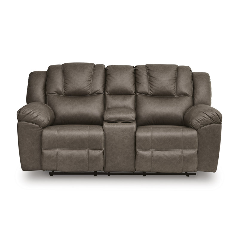 Causeuse inclinable avec console Emerald Peak, 2, 44" H x 82" W x 41" D