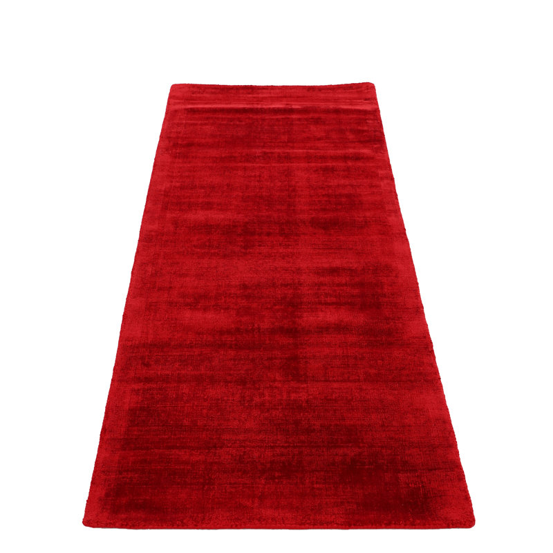 Ava Handmade Viscose Silky Solid Soft Red Rug, Runner 80 x 600cm