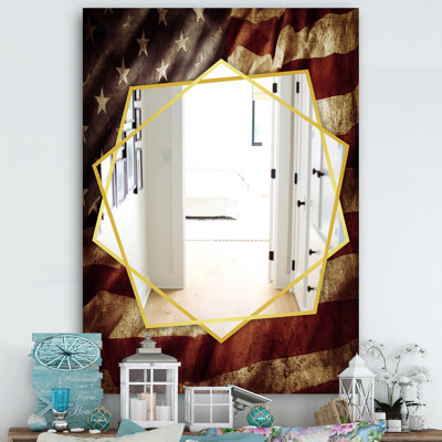 Miroir mural bohème et éclectique American Flag
