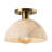Atlow, 9.75 Inch, Alabaster/Metal Semi-Flush Mount