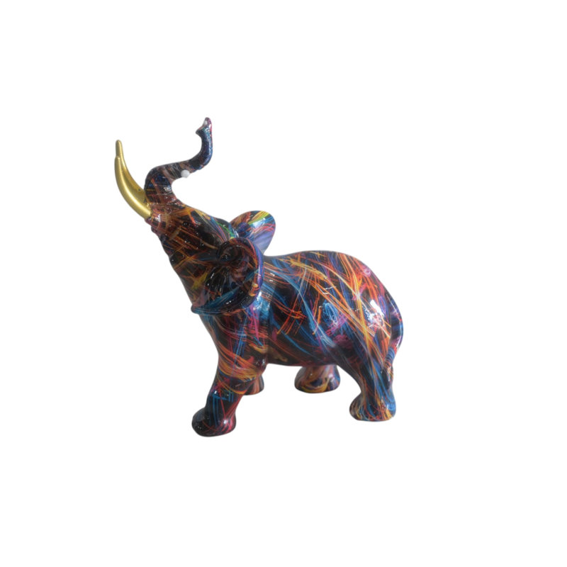 Sculpture éléphant en résine Pop Art