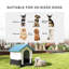 Niche pour chien d'extérieur avec fenêtres pour chiens miniatures, bleu-1200687236
