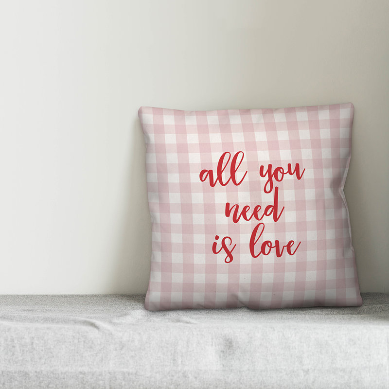  Coussin «All You Need is Love», Coussin décoratif, Rose / rouge