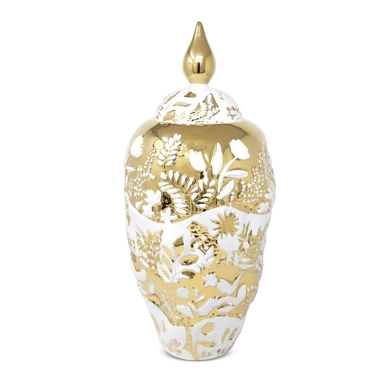 Pot de rangement orné, H 17,75 po x l 8,25 po