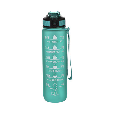Bouteille d'eau Motivation Bouteille d'eau avec marqueur 32 oz, ouverture à éjection BPA avec large ouverture étanche et débit d'eau rapide pour le sport en plein air