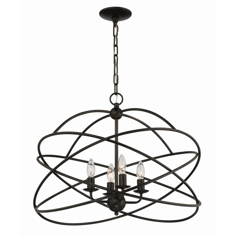 Anson 24" Bronze Iron Geometric Statement Chandelier