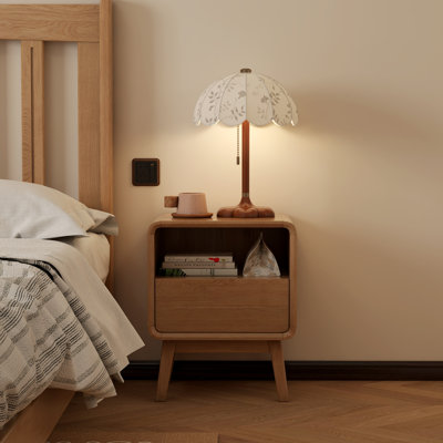42cm W Solid Wood Bedside Table