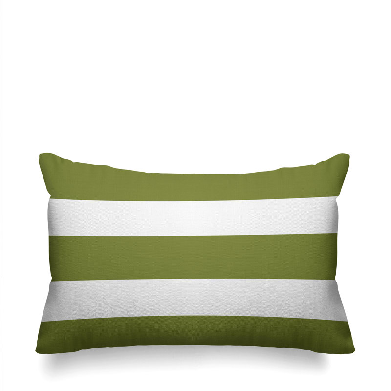 Checkered Outdoor Reversible Throw Pillow, Olive Green
