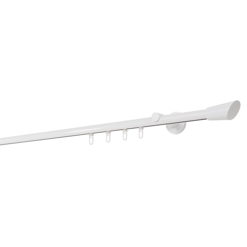 Curtain rod made to measure inner barrel 20mm, 2cm H x 200cm W x 6.5cm D, White