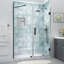 Porte de douche à charnière sans cadre avec verre transparent StarCast l 67,25 po x H 80 po Belmore XL-110780432-93064760