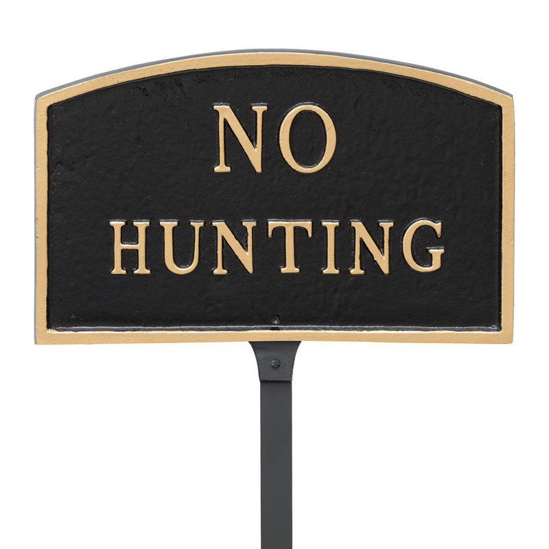 Weather Resistant Metal Garden Sign, Black/Gold