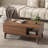 Rhythm Lift Top Coffee Table with Storage, Living Room Table, Wood Modern Square Coffee Table, Fluted Design, 16.22'' H X 37.4'' W X 18.9'' D, Walnut-114851162