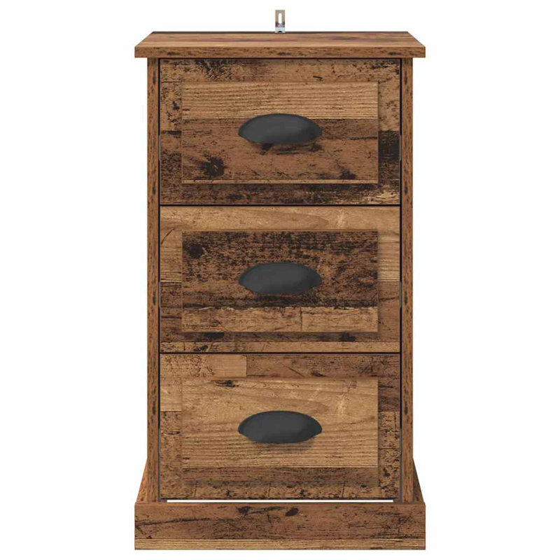 39cm W Manufactured Wood Bedside Table, Old Wood