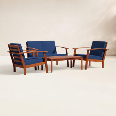 Rubina 4 Piece Sofa Seating Group with Cushions