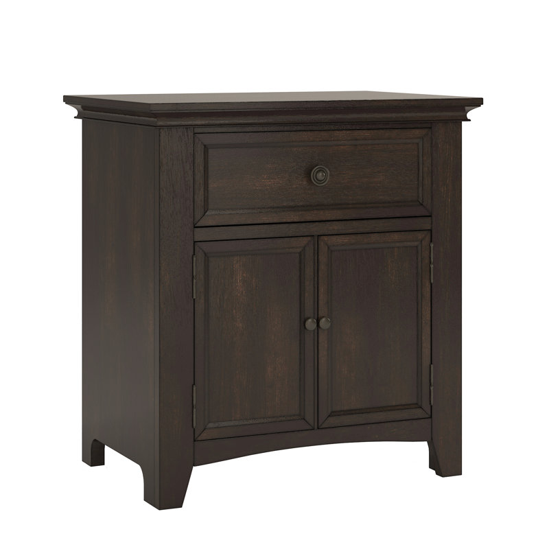 Table de chevet 1 tiroir Woodside, Noir antique