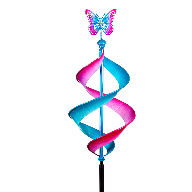 Tourne-vent en spirale papillon 70 "H