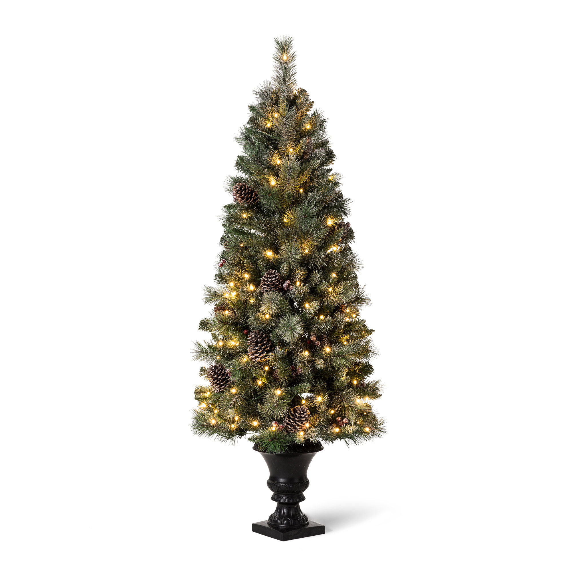 Green Artificial Christmas Tree with Clear/White Lights, 5 ft.