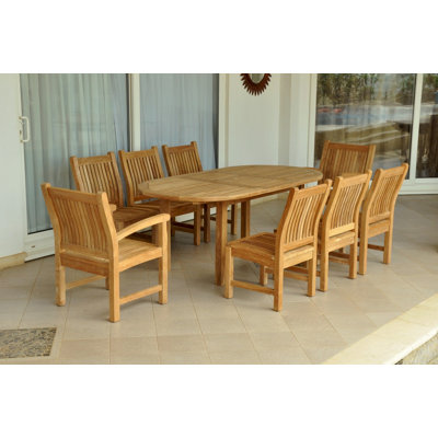 Ensemble repas 9 pièces teck Bahama